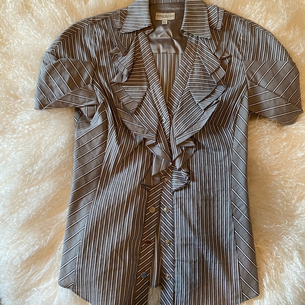Karen Millen Ruffle Dress Shirt